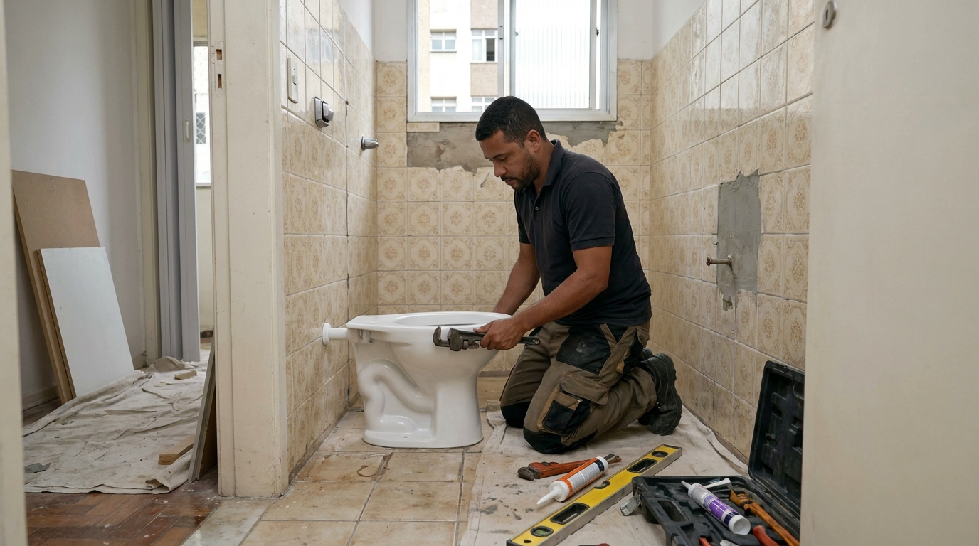 Instalação de vaso sanitário profissional em Canoas‑RS